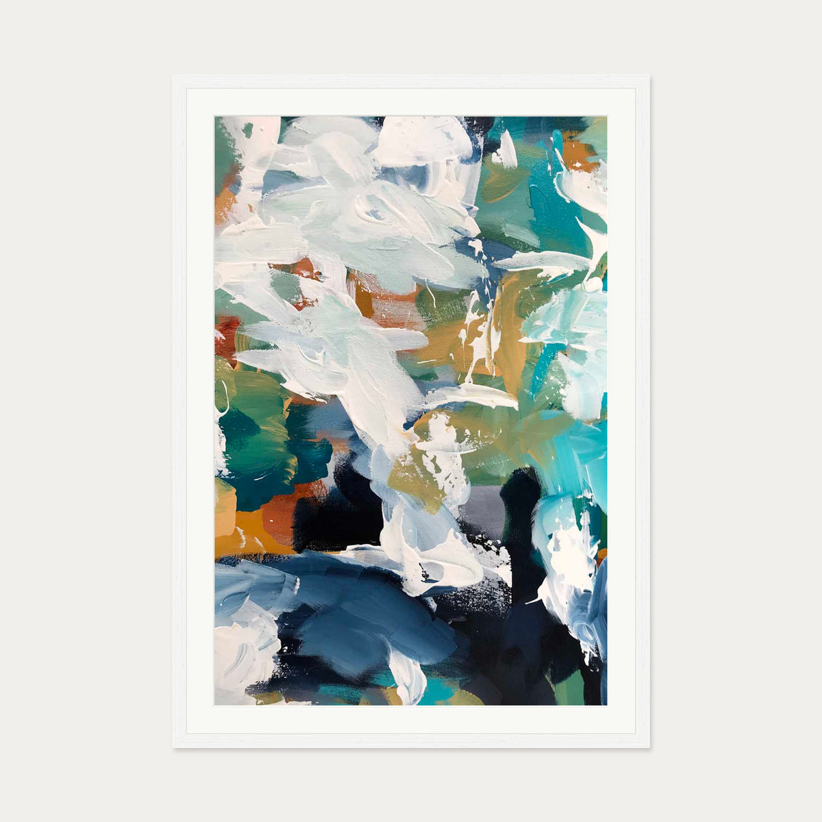 Abstract 341 Art Print — 70 x 100 cm — White Frame