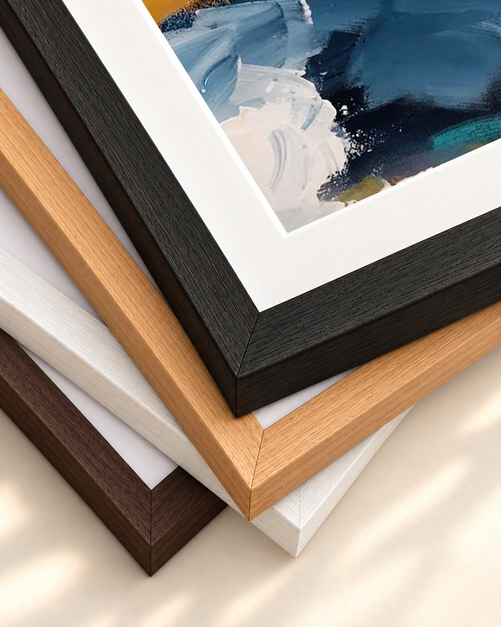 Abstract 341 Art Print — framed print corner with 5 cm mount and bevel