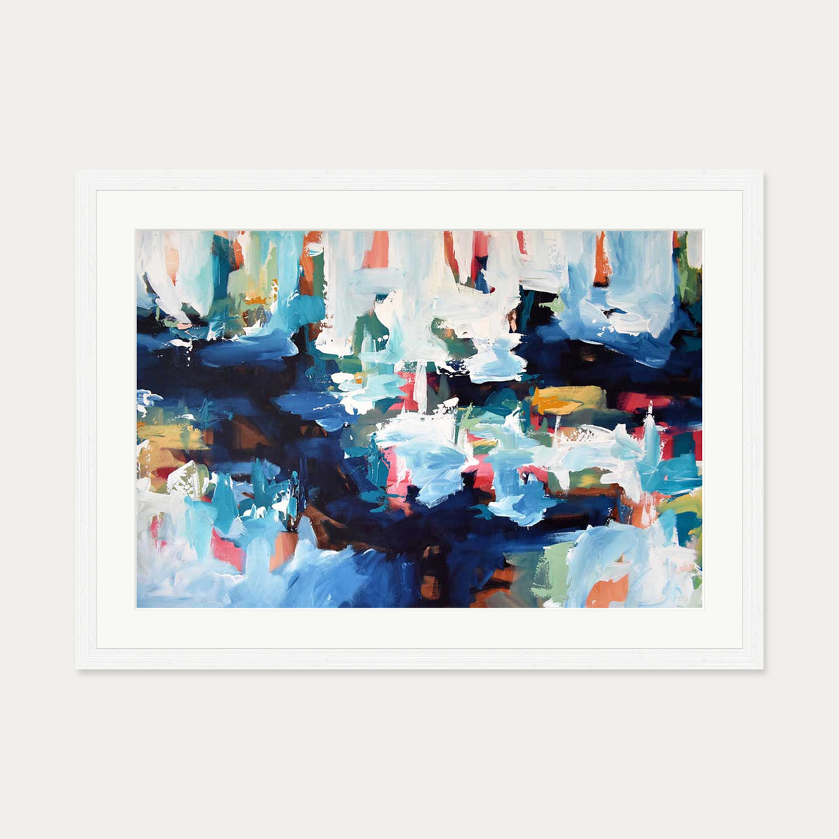 Abstract 345 Art Print — 50 x 70 cm — White Frame