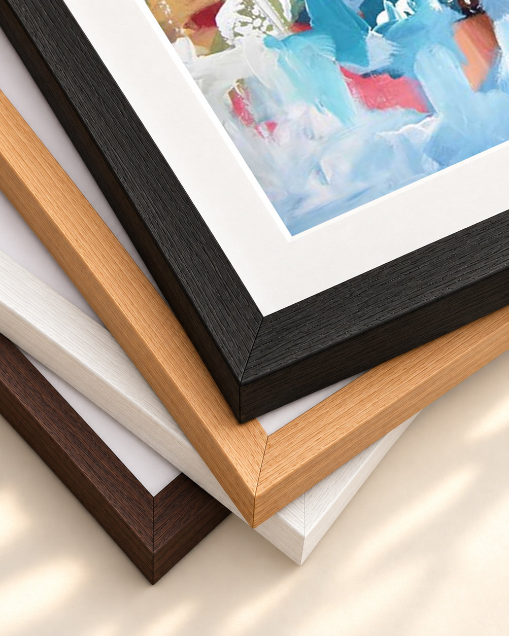 Abstract 345 Art Print — framed print corner with 5 cm mount and bevel