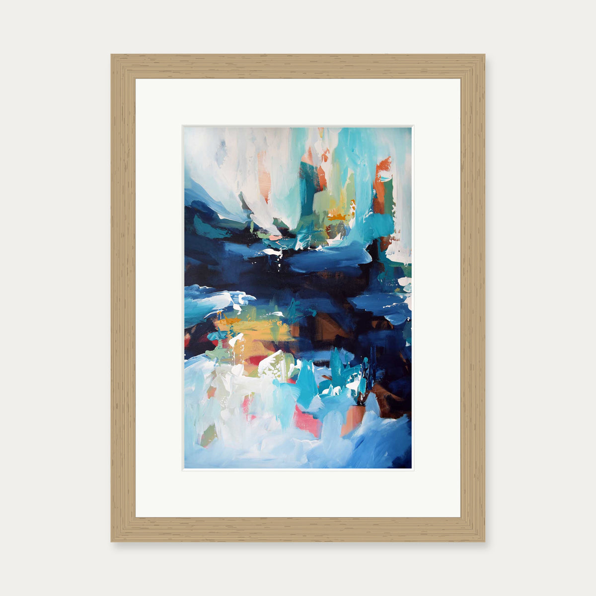 Abstract 346 Art Print — 30 x 40 cm — Oak Frame