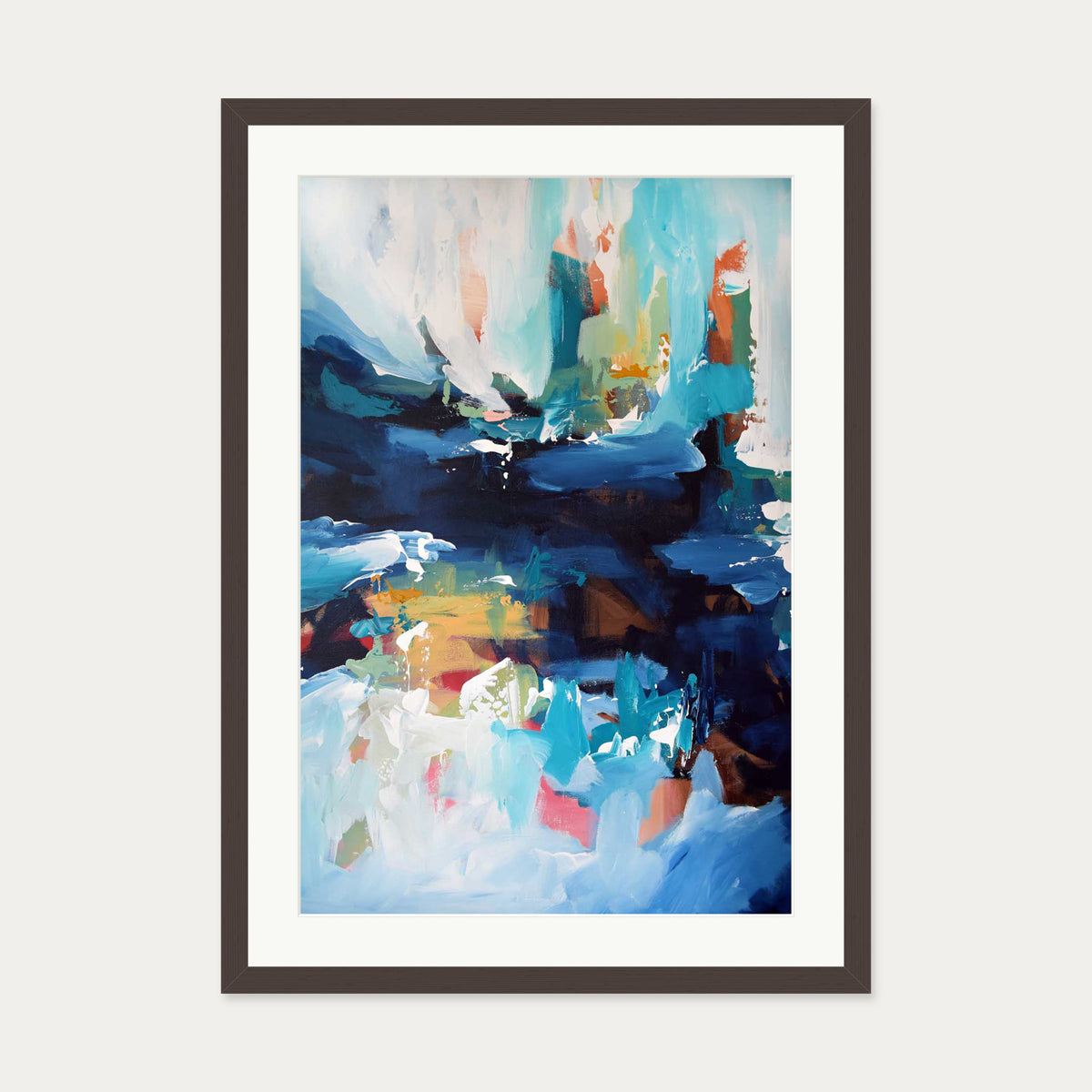 Abstract 346 Art Print — 50 x 70 cm — Brown Frame
