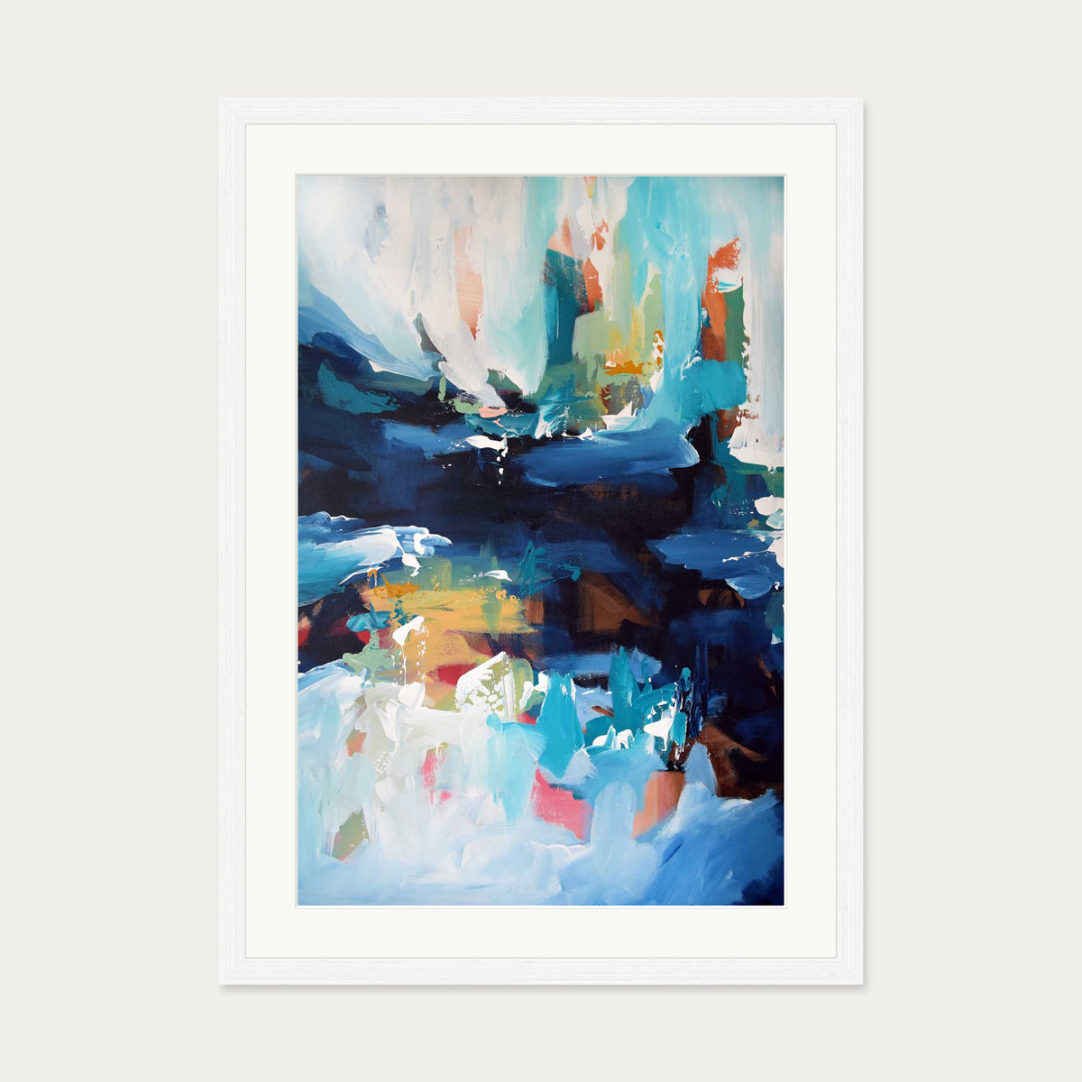 Abstract 346 Art Print — 50 x 70 cm — White Frame