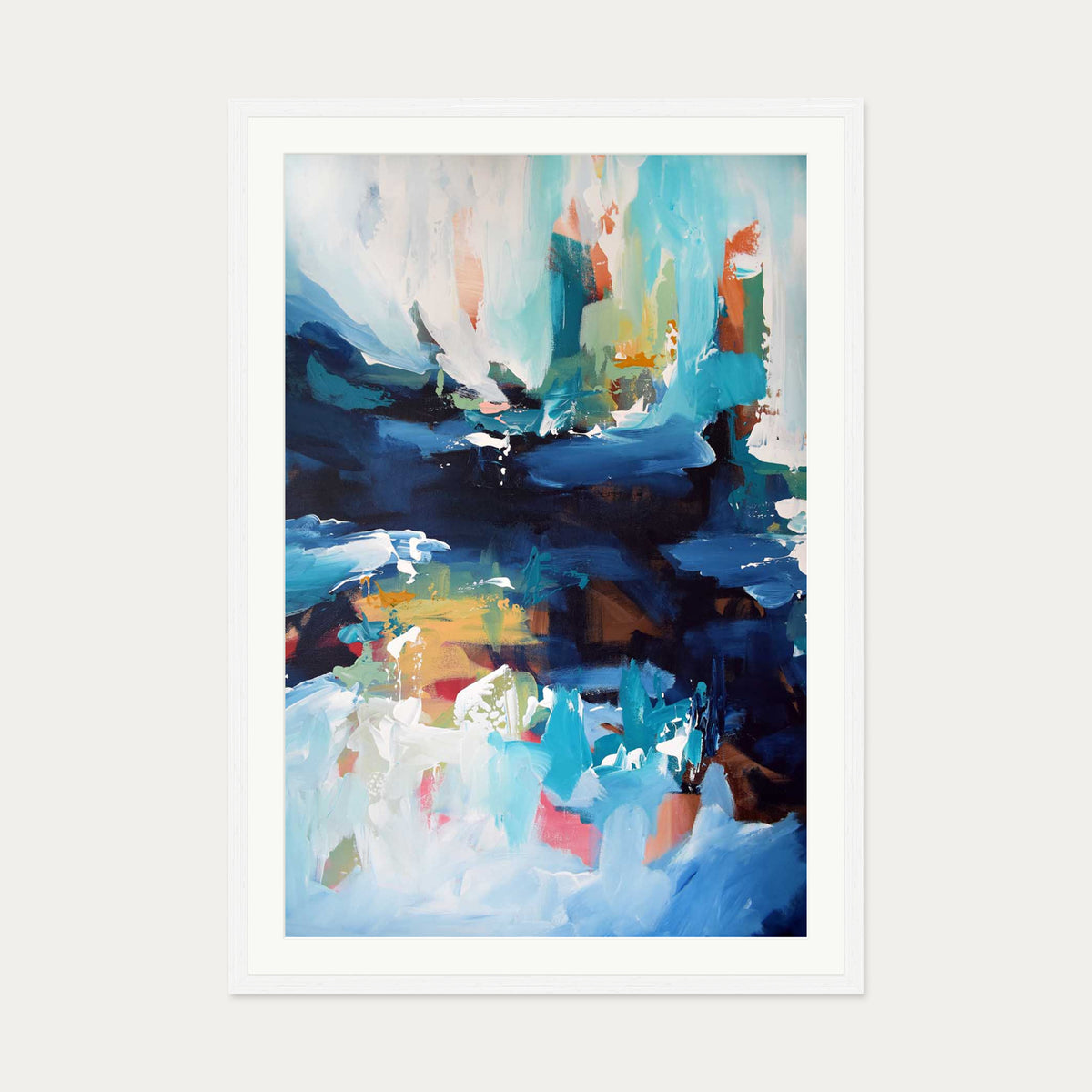 Abstract 346 Art Print — 70 x 100 cm — White Frame