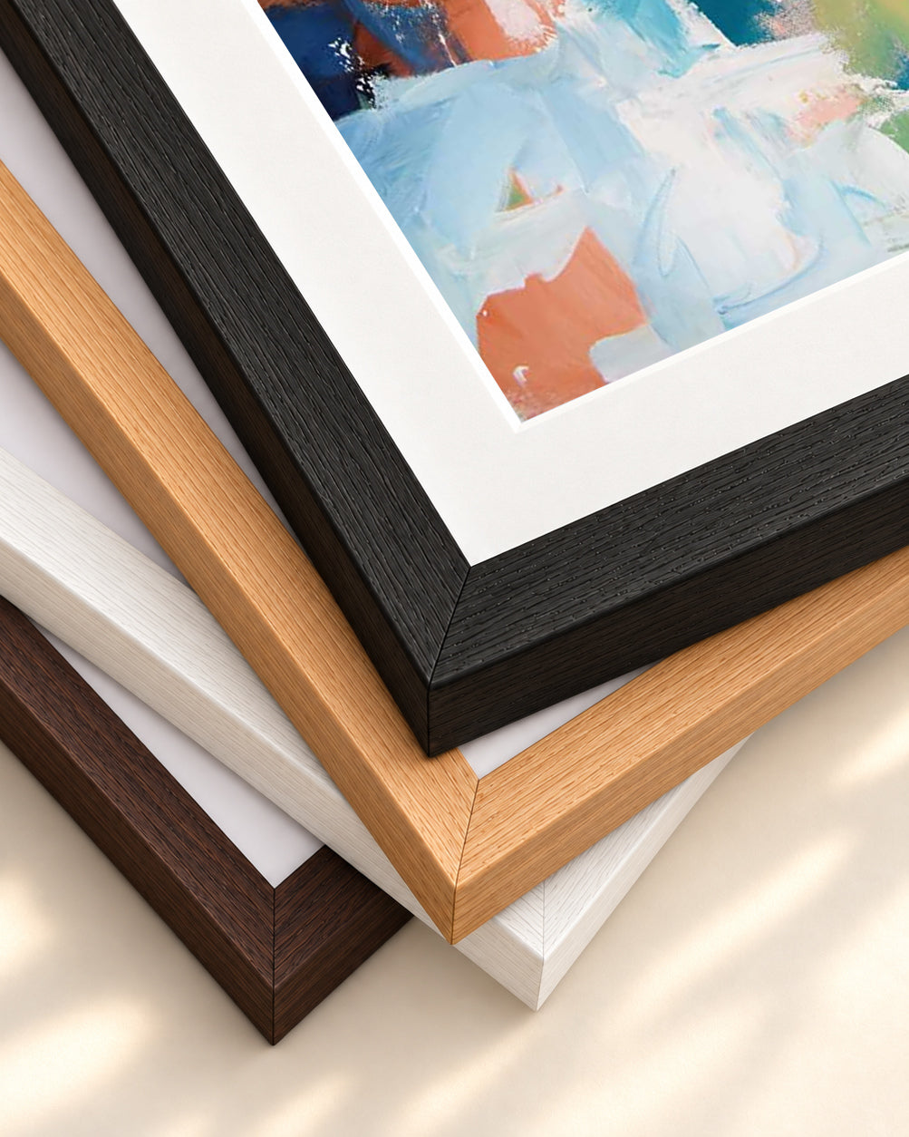 Abstract 347 Art Print — framed print corner with 5 cm mount and bevel