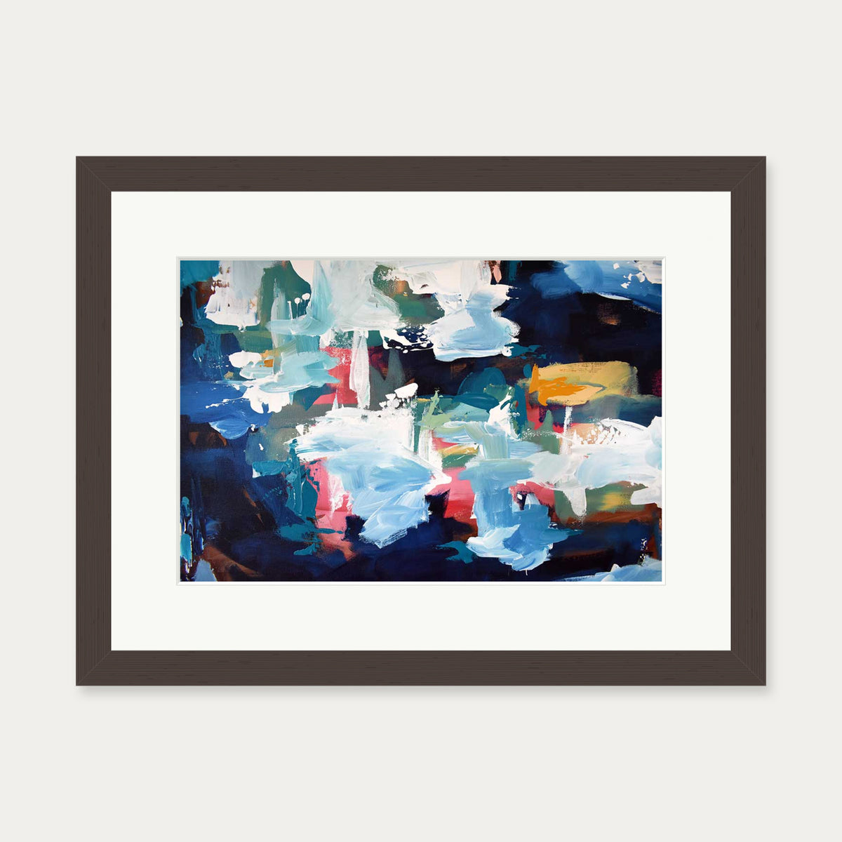 Abstract 348 Art Print — 30 x 40 cm — Brown Frame
