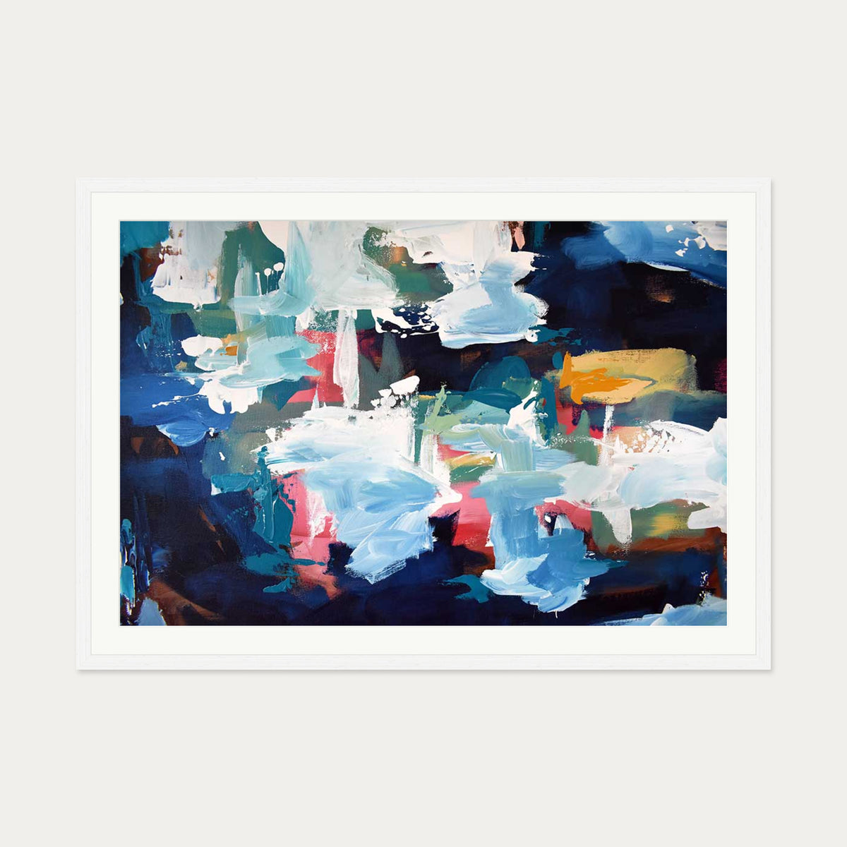 Abstract 348 Art Print — 70 x 100 cm — White Frame