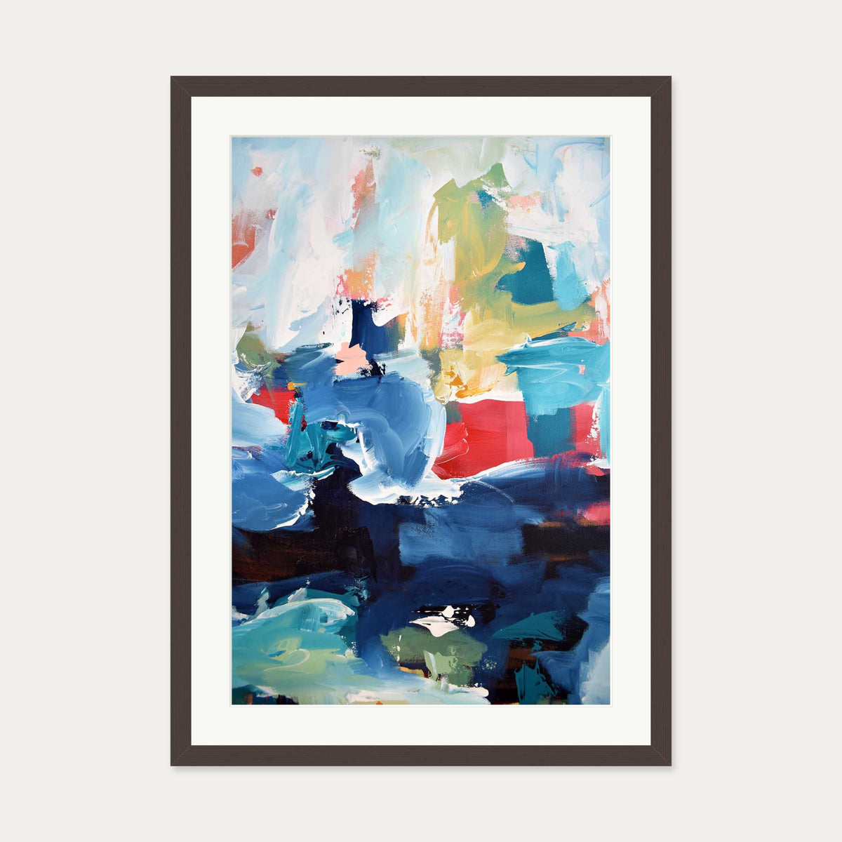 Abstract 350 Art Print — 50 x 70 cm — Brown Frame