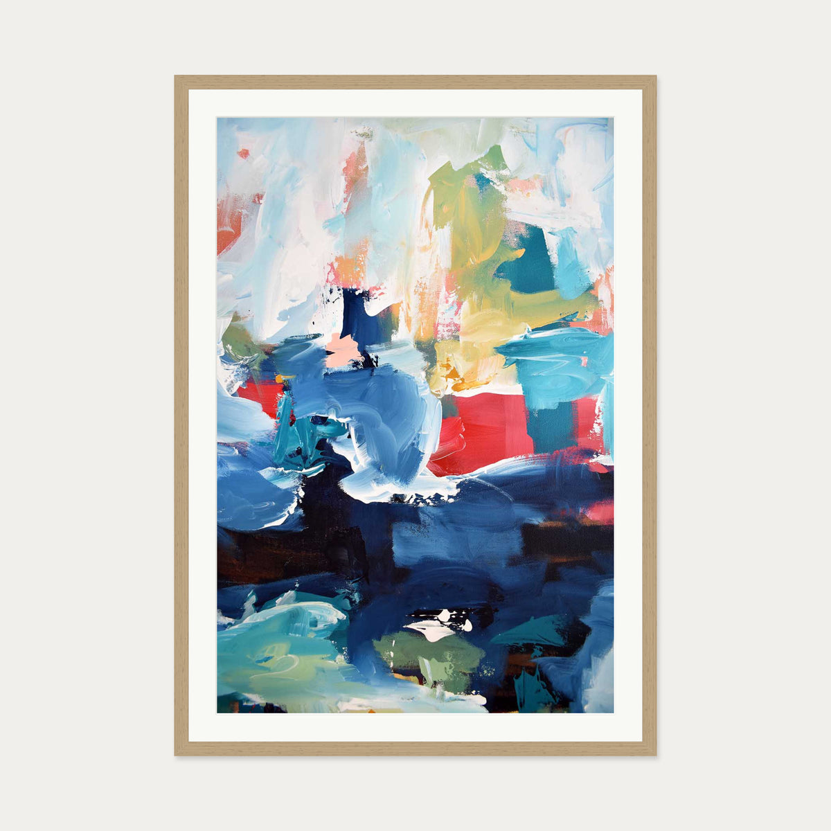 Abstract 350 Art Print — 70 x 100 cm — Oak Frame