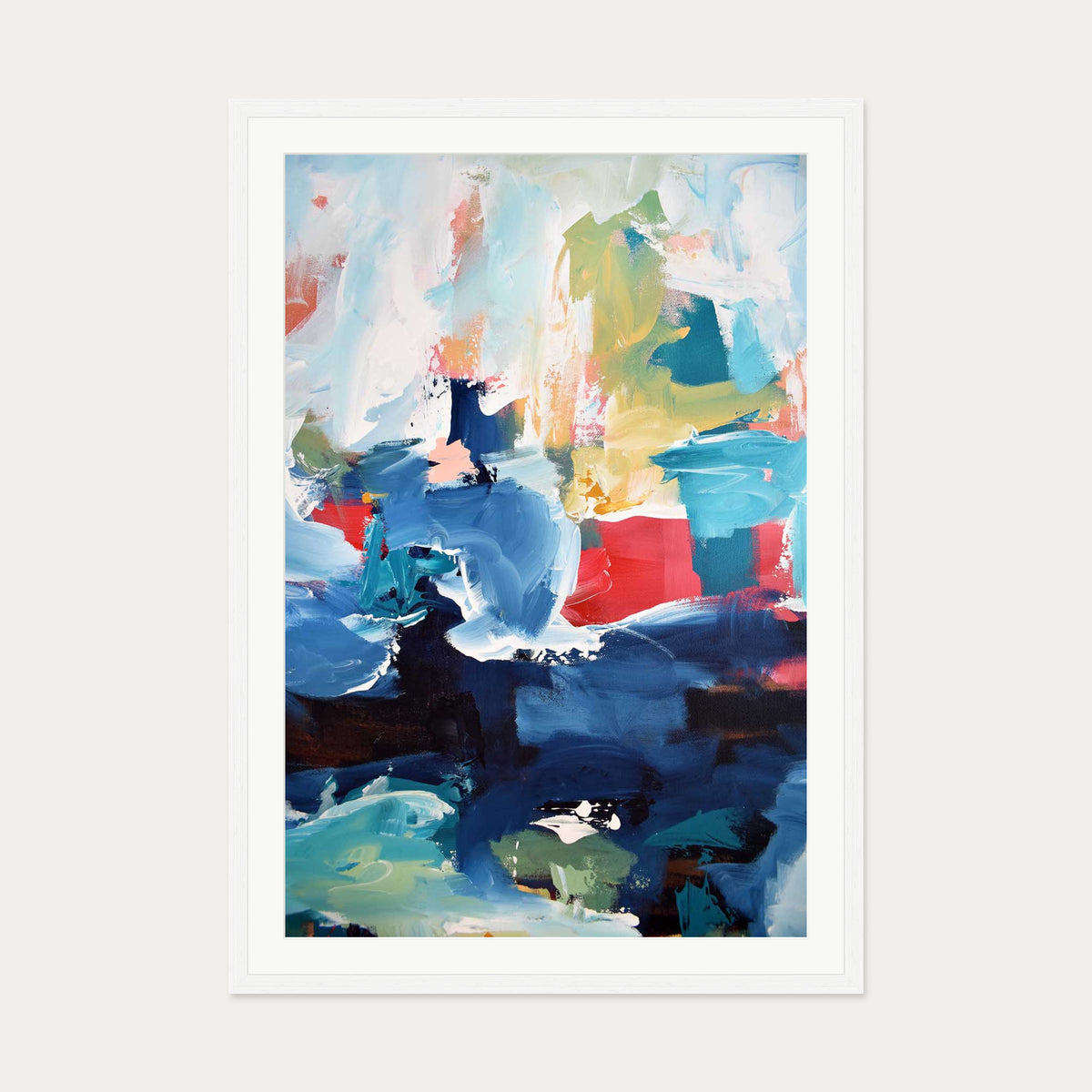 Abstract 350 Art Print — 70 x 100 cm — White Frame