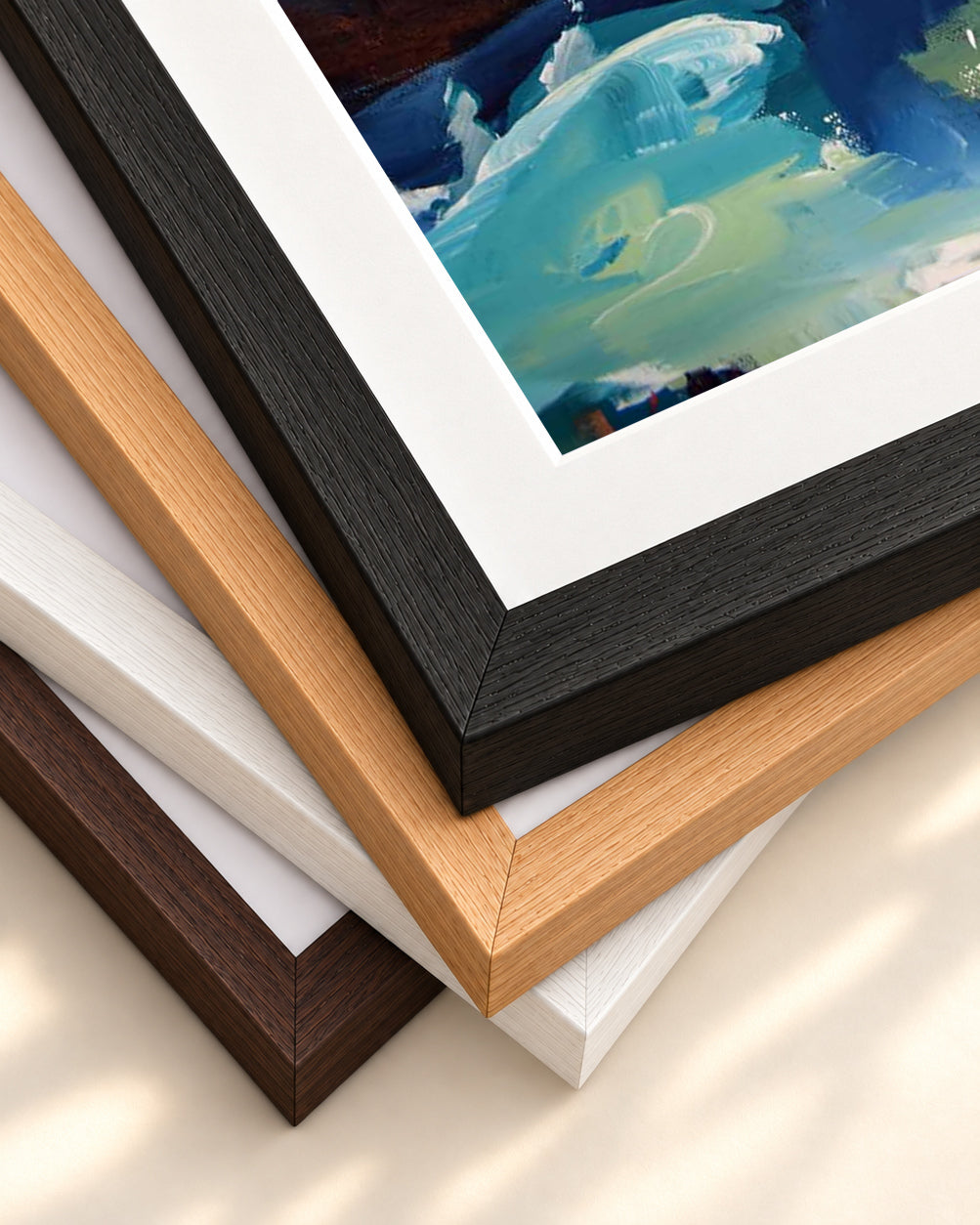 Abstract 350 Art Print — framed print corner with 5 cm mount and bevel