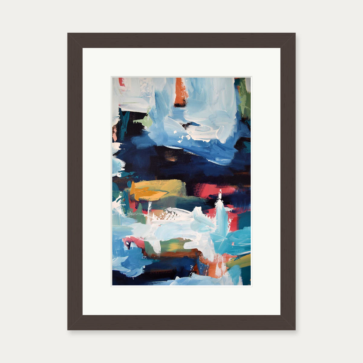 Abstract 351 Art Print — 30 x 40 cm — Brown Frame