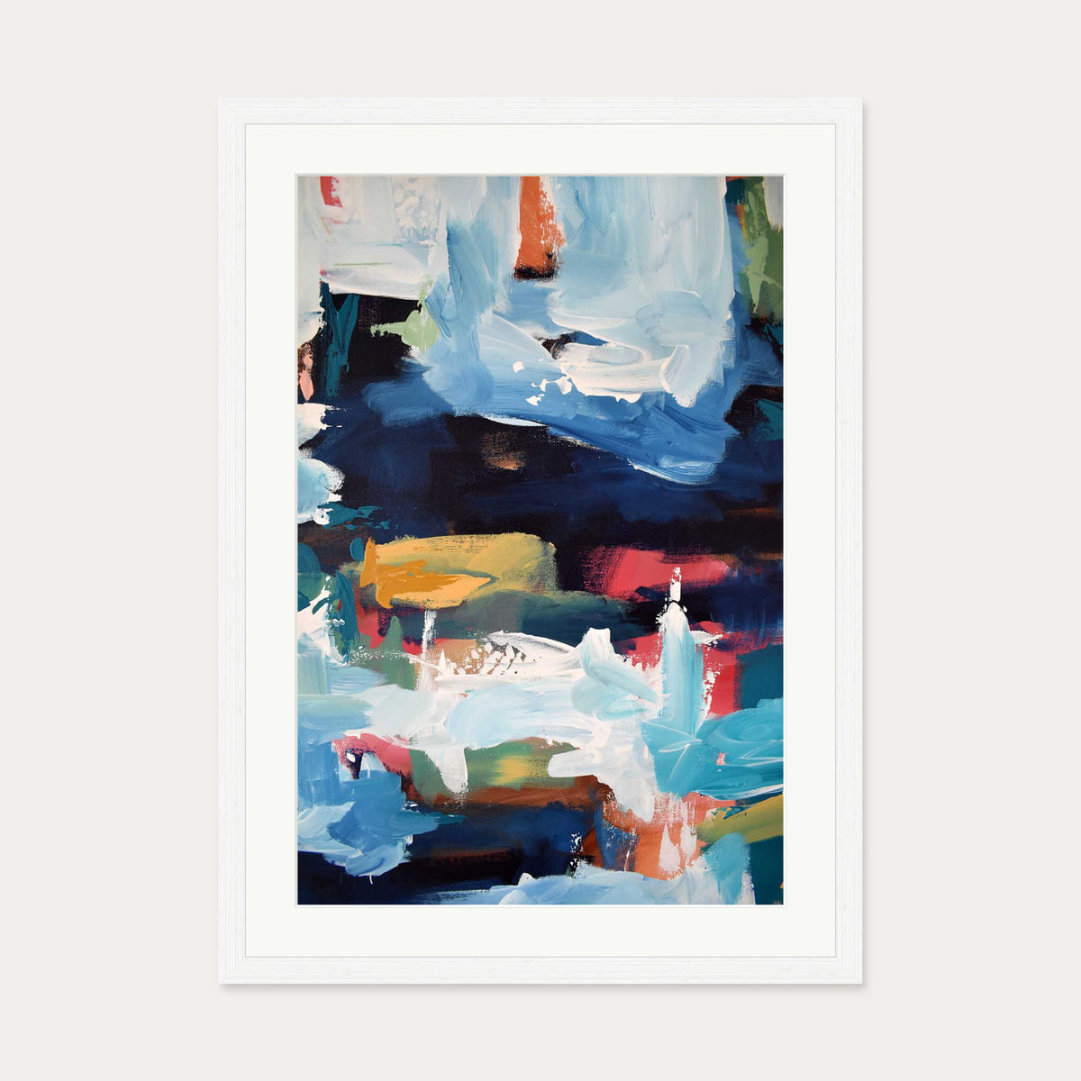 Abstract 351 Art Print — 50 x 70 cm — White Frame