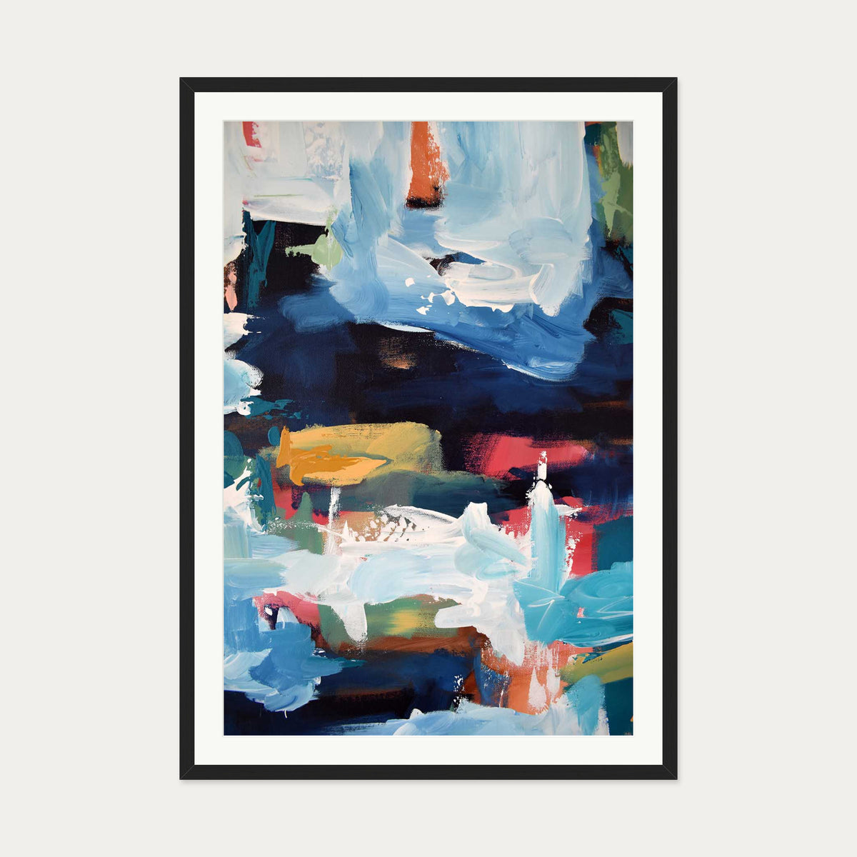 Abstract 351 Art Print — 70 x 100 cm — Black Frame