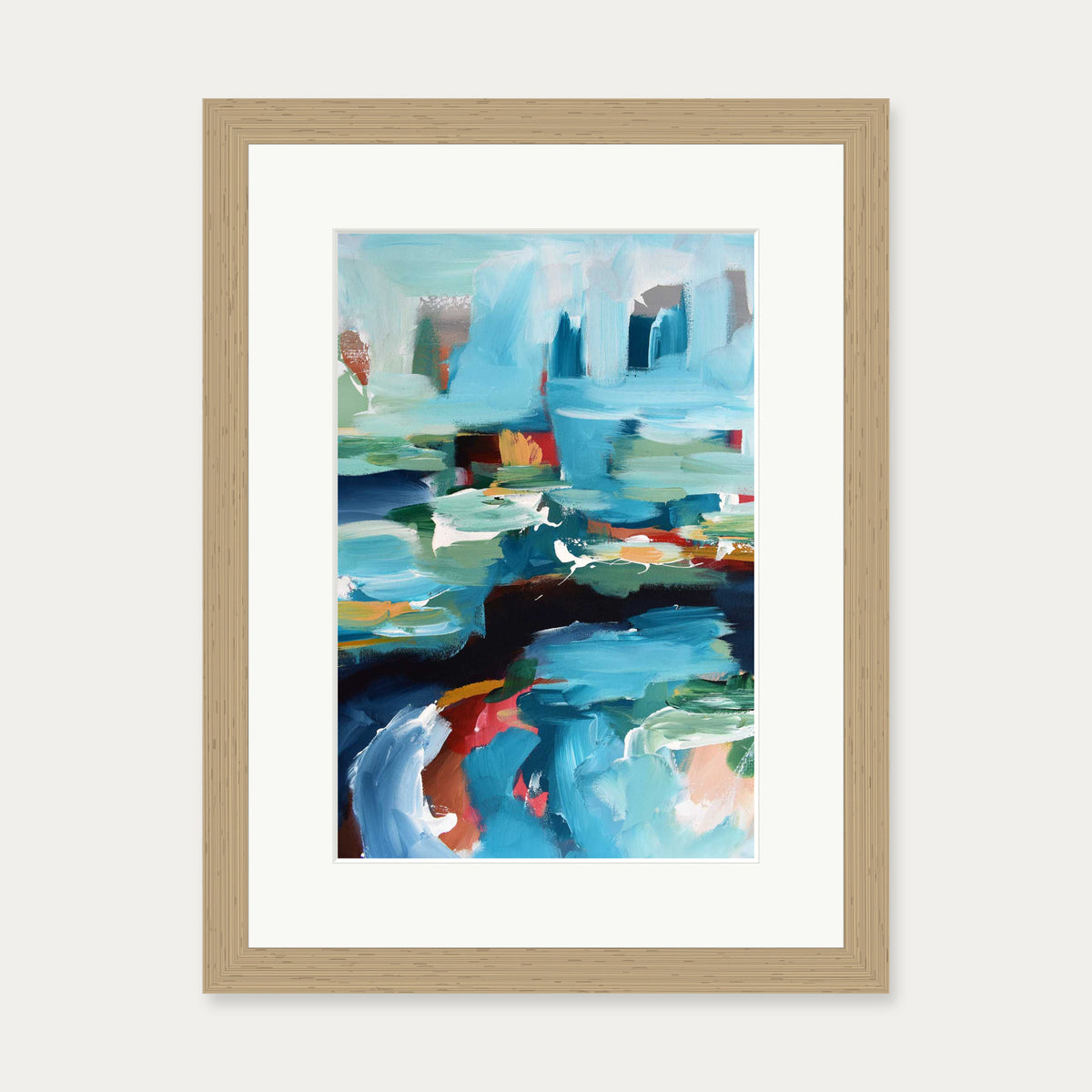 Abstract 353 Art Print — 30 x 40 cm — Oak Frame
