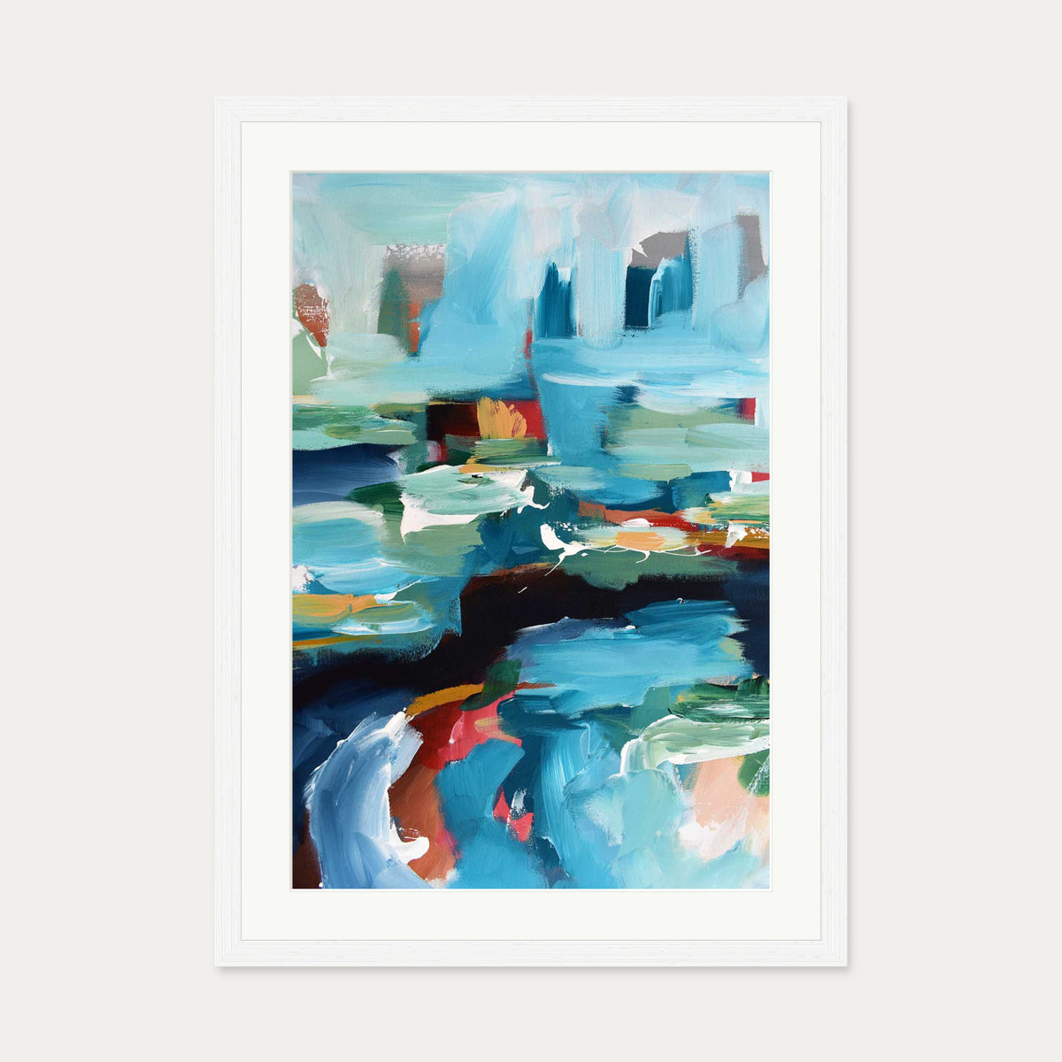 Abstract 353 Art Print — 50 x 70 cm — White Frame