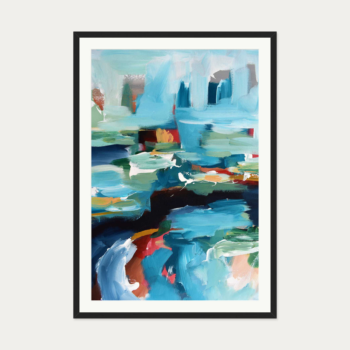 Abstract 353 Art Print — 70 x 100 cm — Black Frame