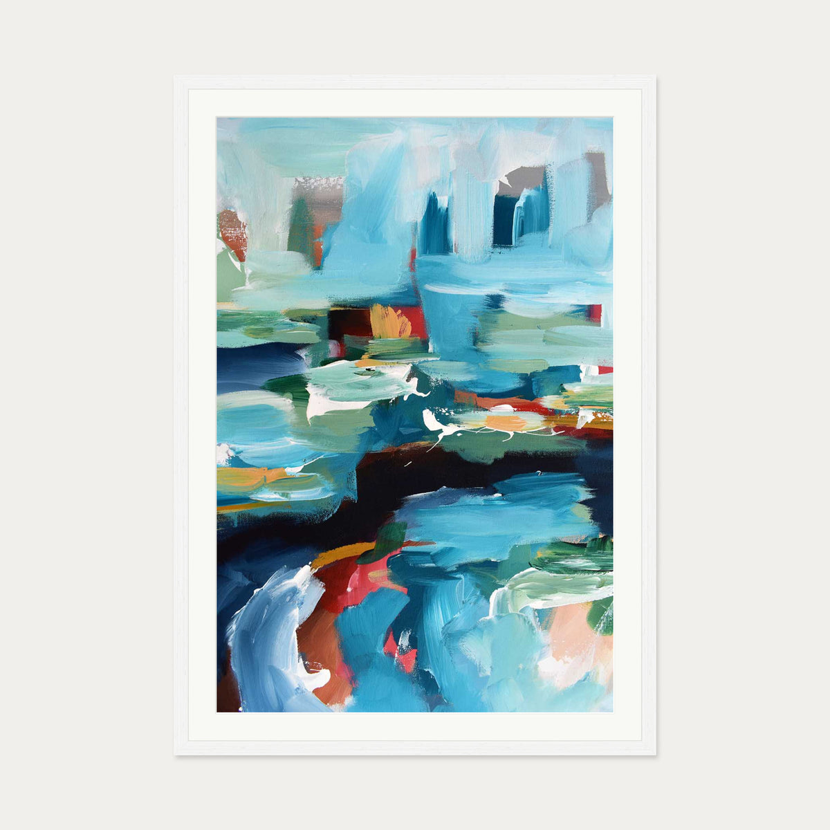 Abstract 353 Art Print — 70 x 100 cm — White Frame
