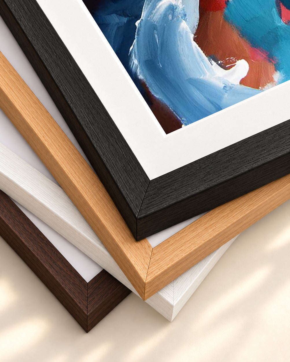 Abstract 353 Art Print — framed print corner with 5 cm mount and bevel