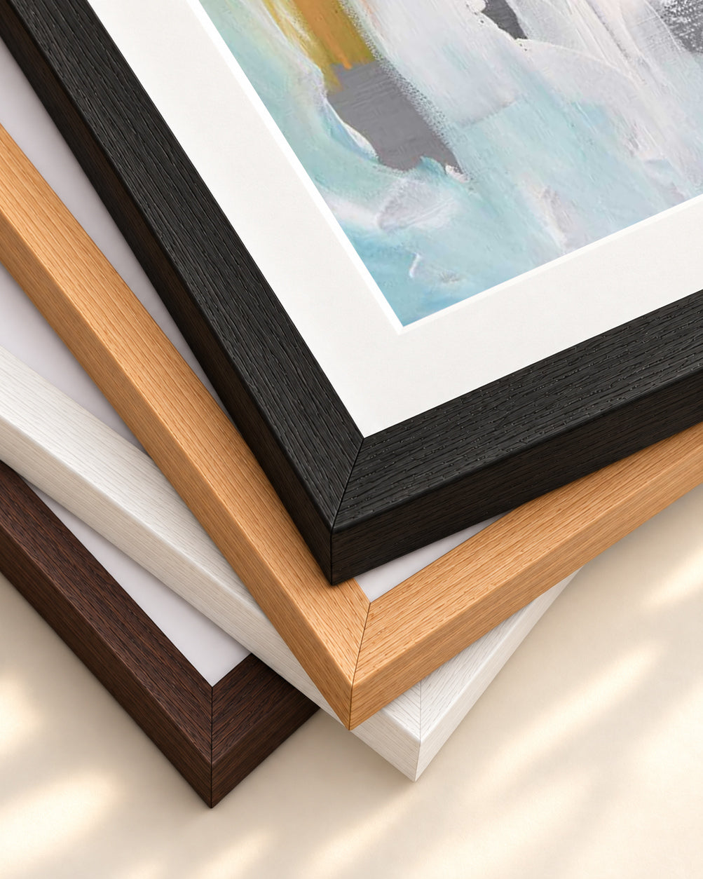 Abstract 354 Art Print — framed print corner with 5 cm mount and bevel