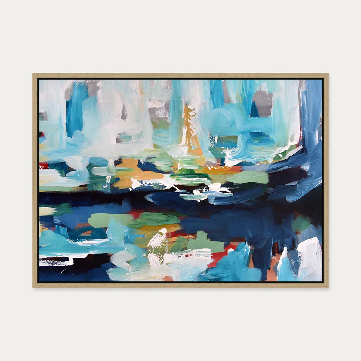 Abstract 357 Canvas Art — 50 x 70 cm — Oak Frame