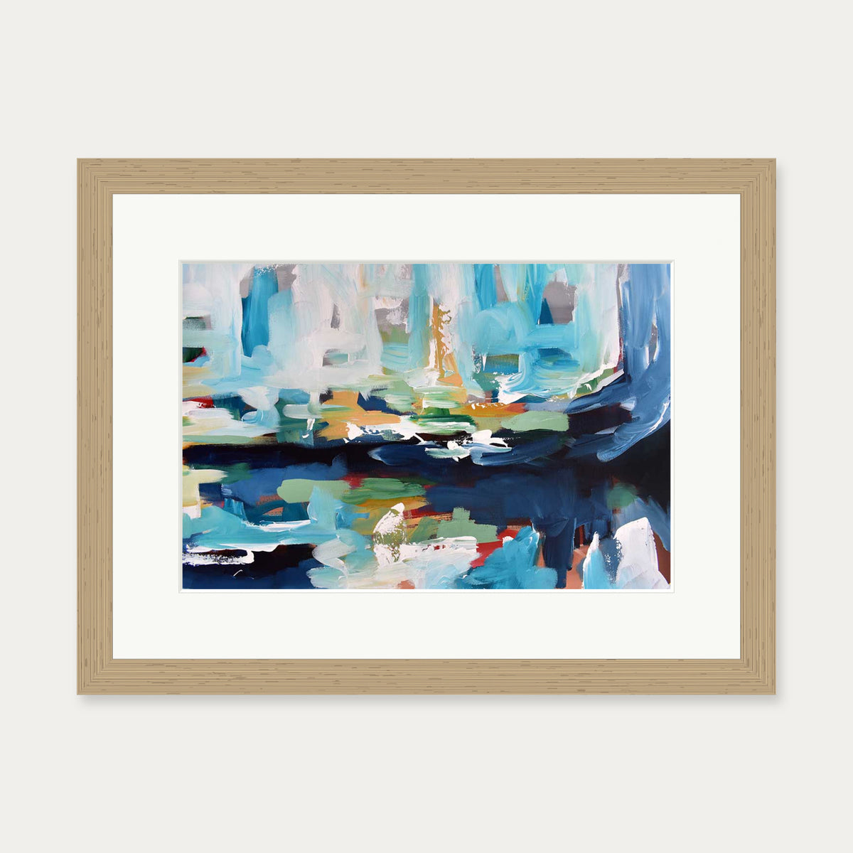 Abstract 357 Art Print — 30 x 40 cm — Oak Frame