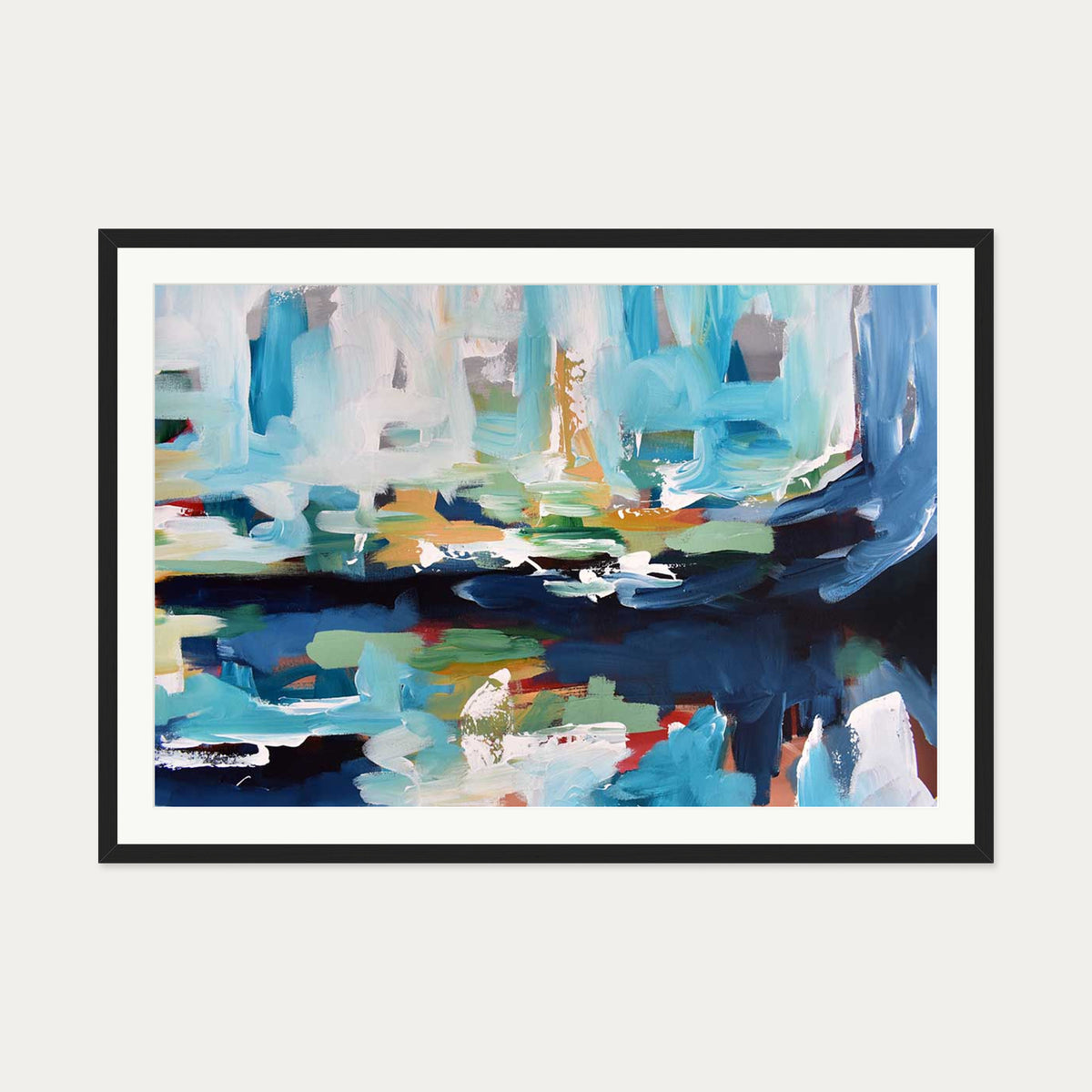 Abstract 357 Art Print — 70 x 100 cm — Black Frame