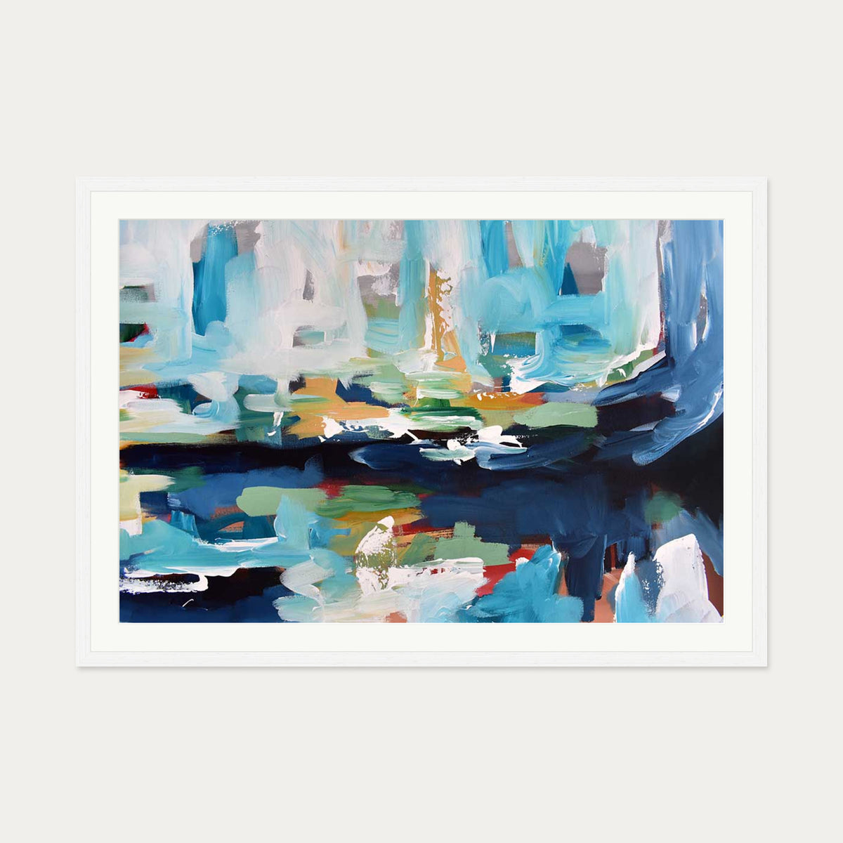 Abstract 357 Art Print — 70 x 100 cm — White Frame