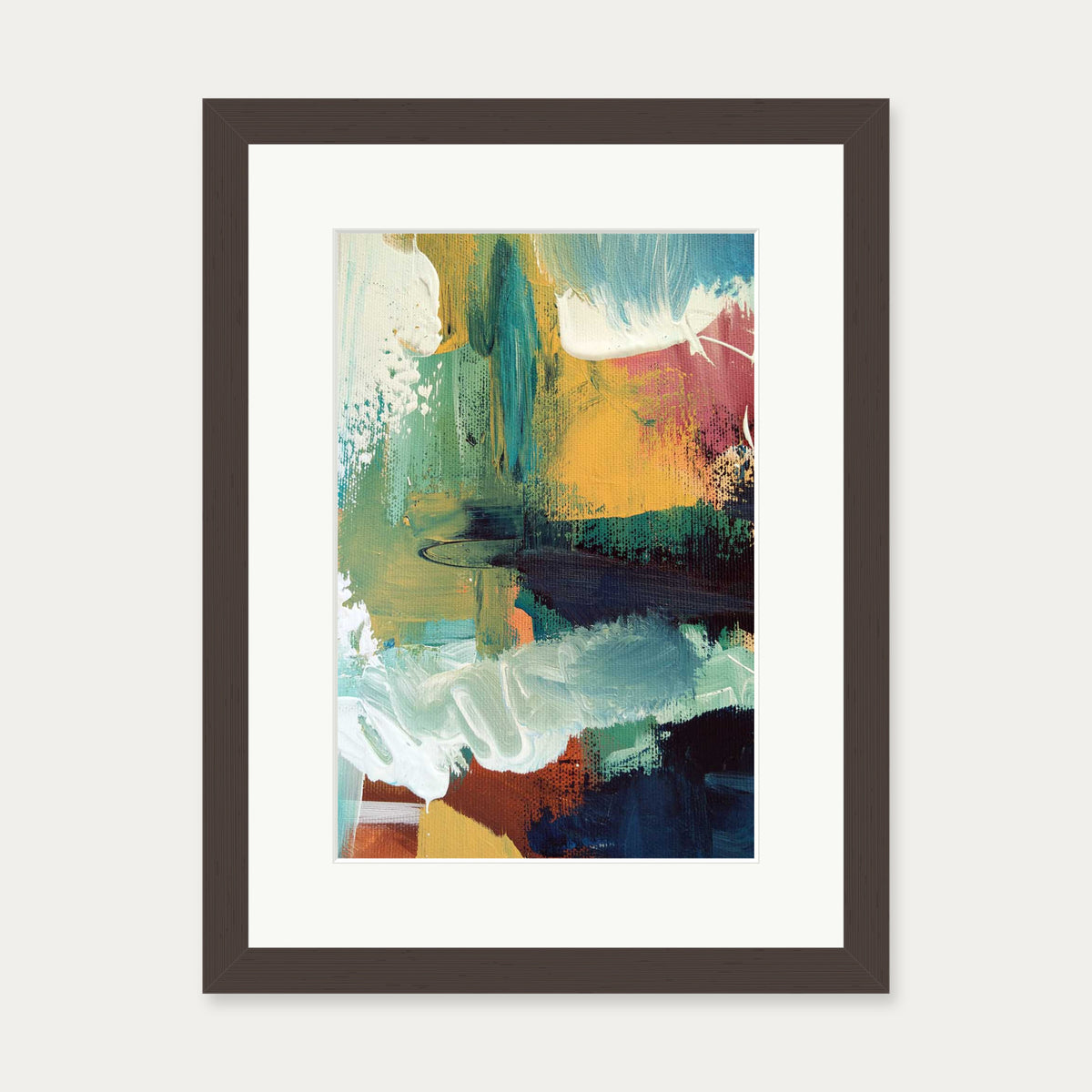 Abstract 37 Art Print — 30 x 40 cm — Brown Frame
