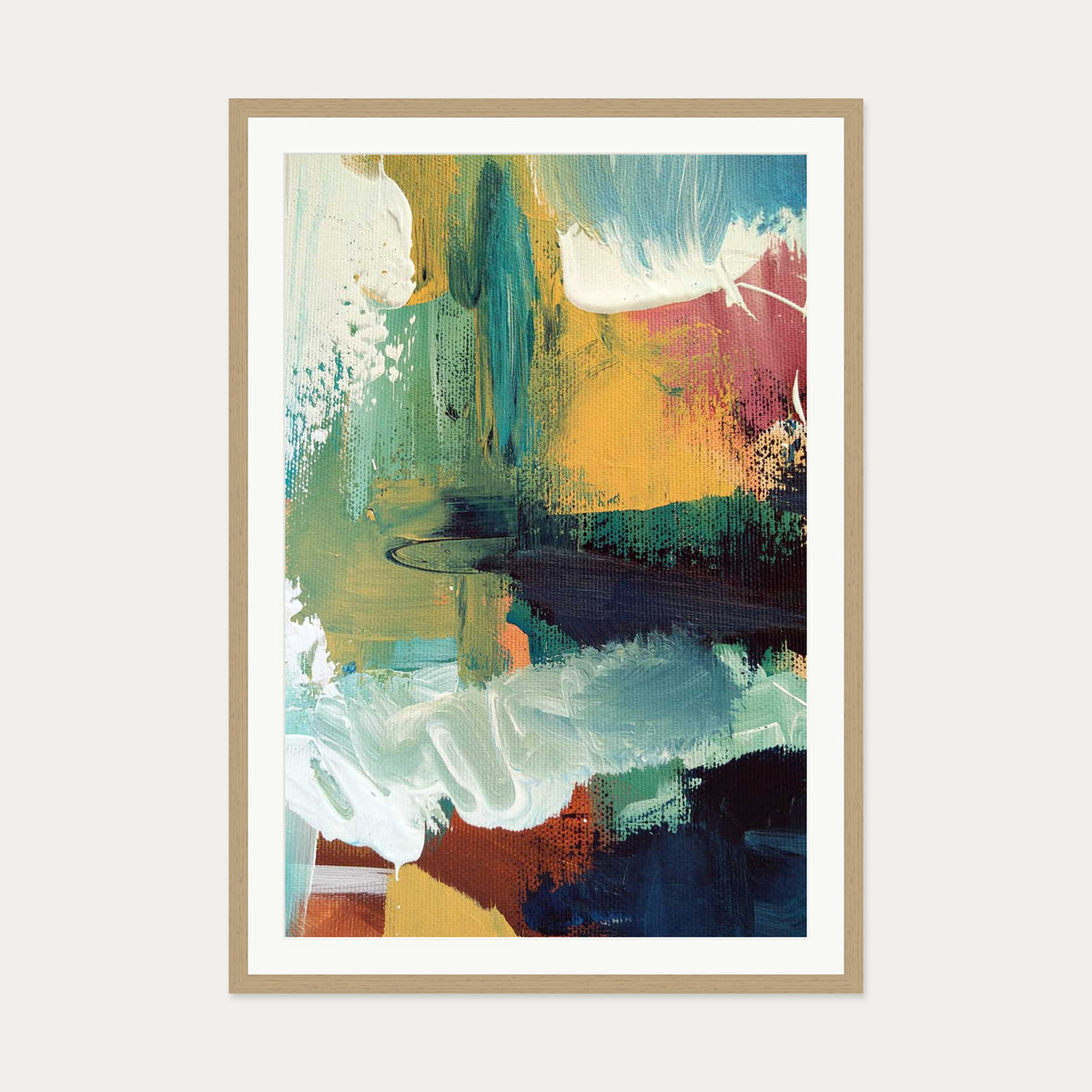 Abstract 37 Art Print — 70 x 100 cm — Oak Frame