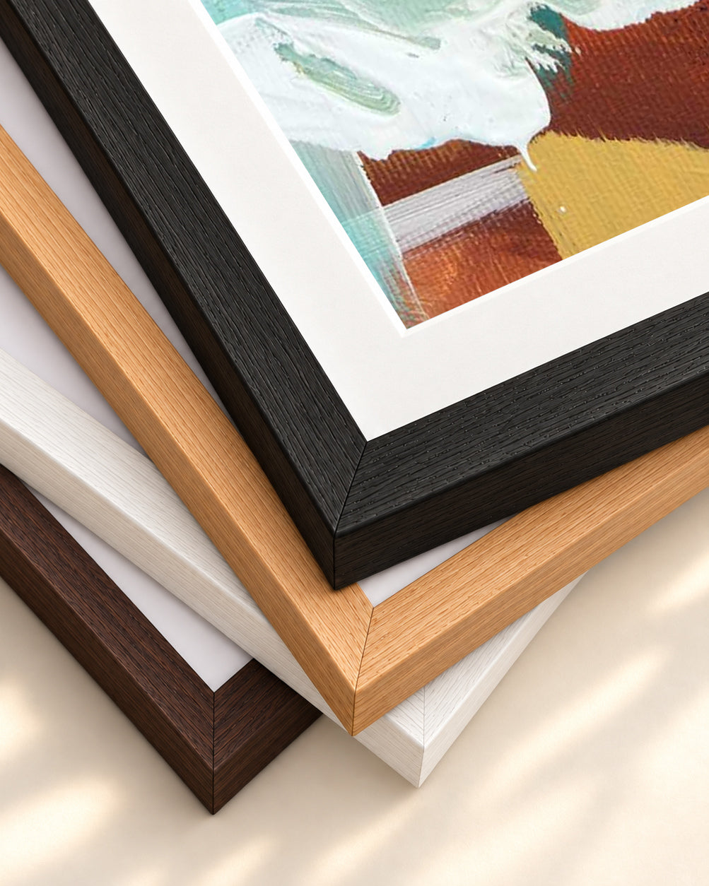 Abstract 37 Art Print — framed print corner with 5 cm mount and bevel