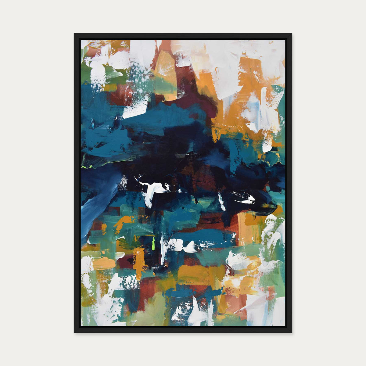 Abstract 373 Canvas Art — 50 x 70 cm — Black Frame