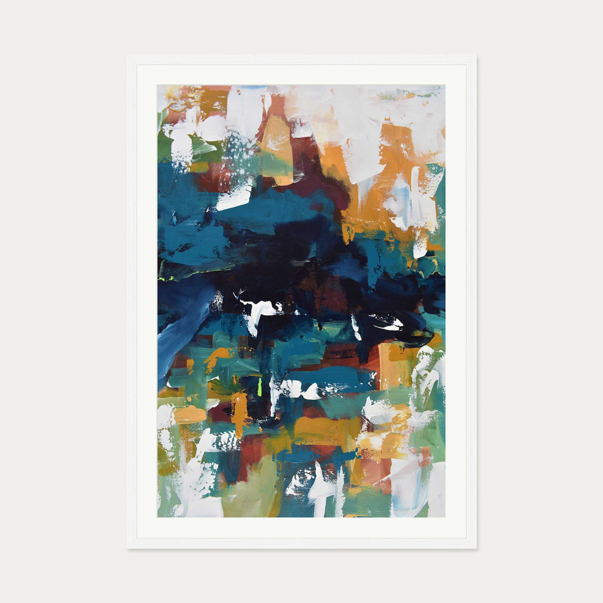 Abstract 373 Art Print — 70 x 100 cm — White Frame