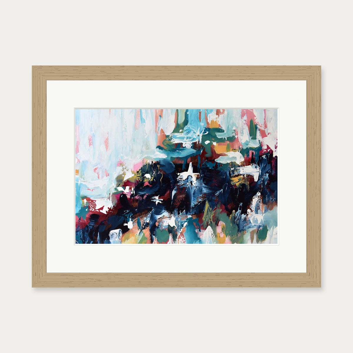 Abstract 377 Art Print — 30 x 40 cm — Oak Frame