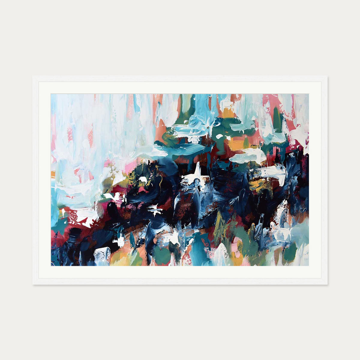 Abstract 377 Art Print — 70 x 100 cm — White Frame