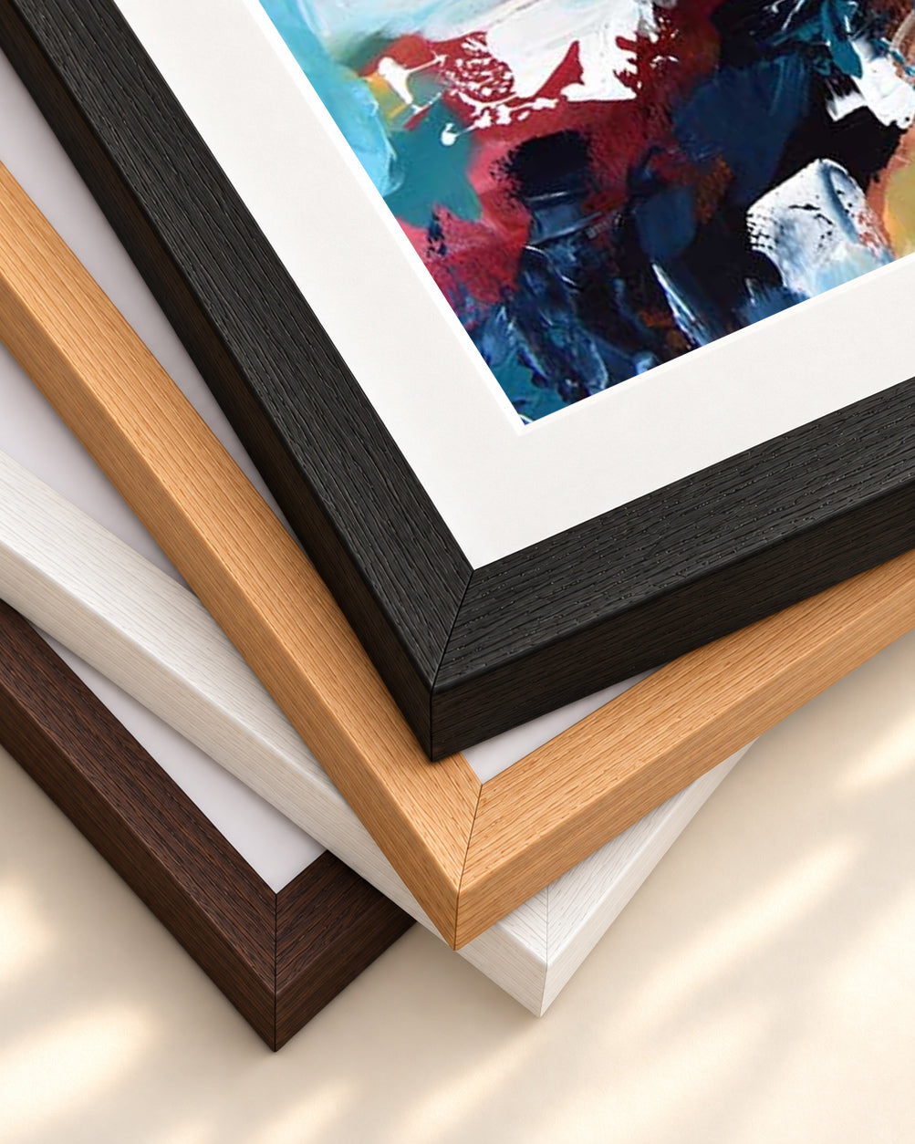 Abstract 377 Art Print — framed print corner with 5 cm mount and bevel