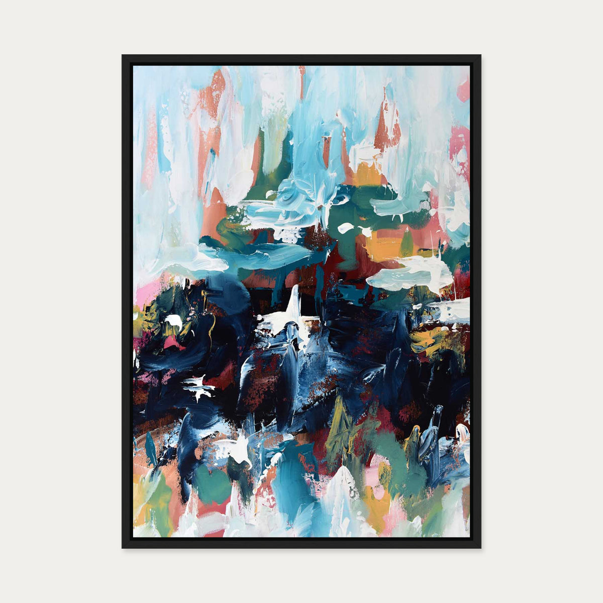 Abstract 379 Canvas Art — 50 x 70 cm — Black Frame