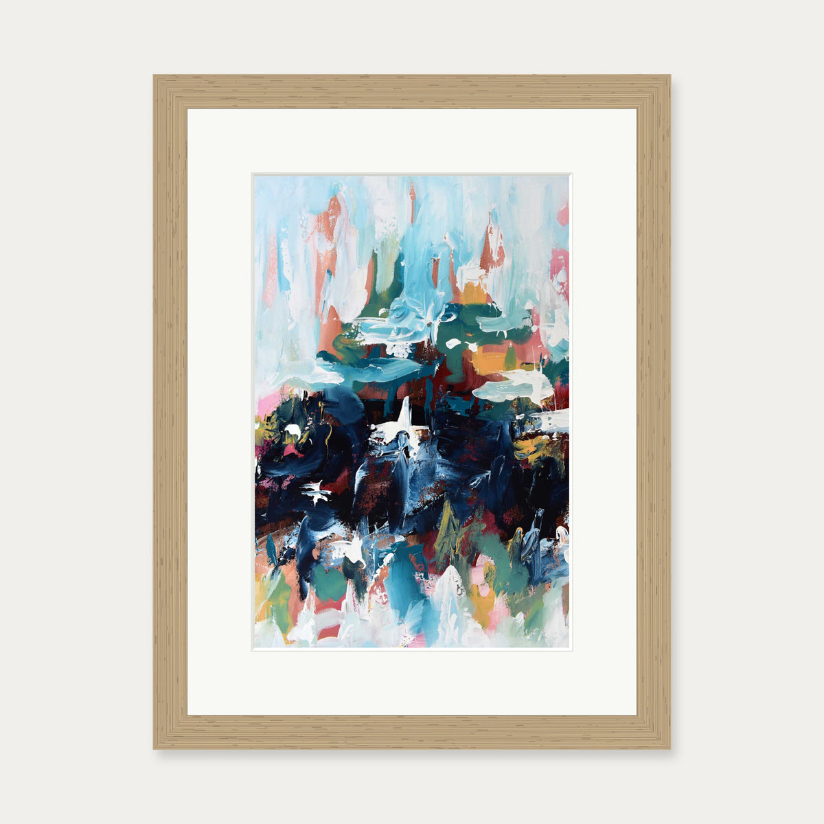 Abstract 379 Art Print — 30 x 40 cm — Oak Frame
