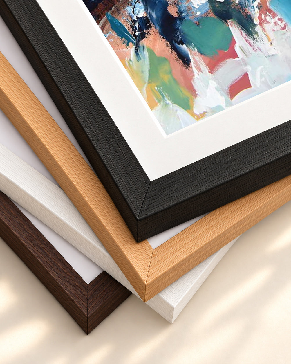 Abstract 379 Art Print — framed print corner with 5 cm mount and bevel