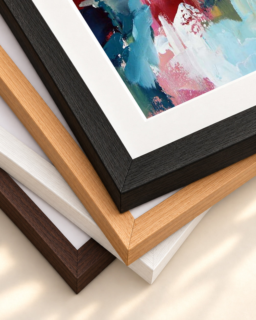 Abstract 380 Art Print — framed print corner with 5 cm mount and bevel