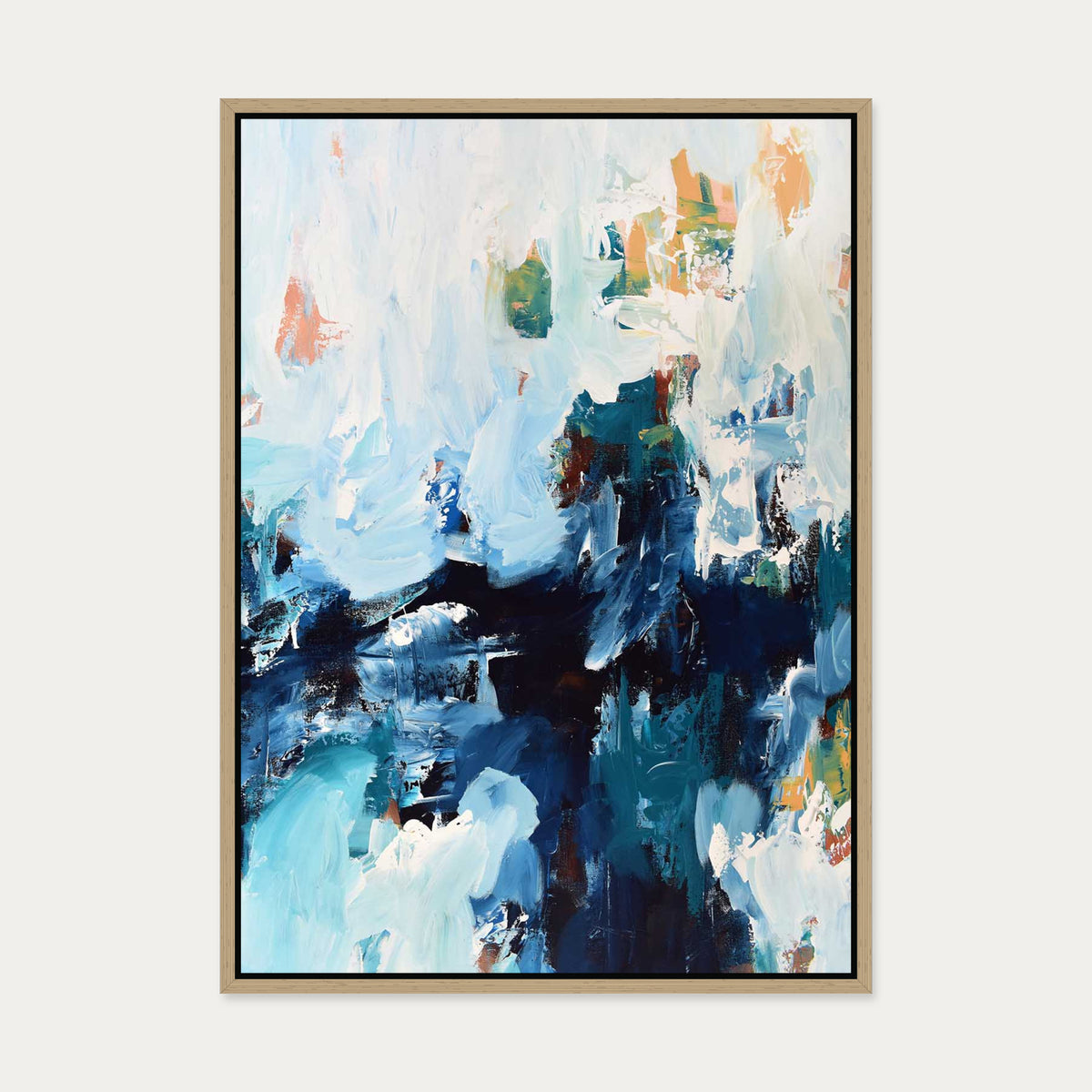 Abstract 384 Canvas Art — 50 x 70 cm — Oak Frame