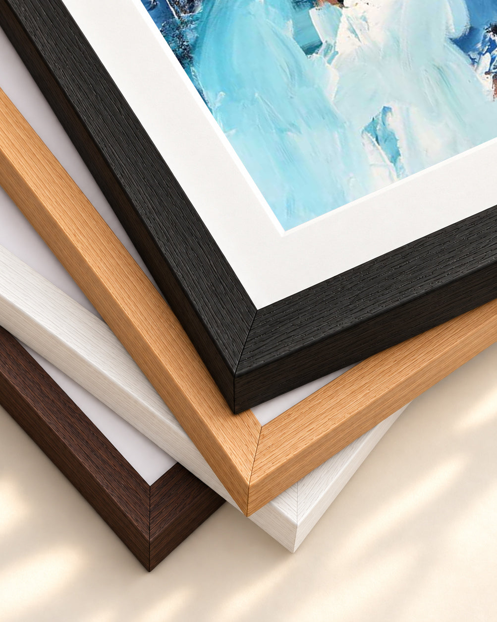 Abstract 384 Art Print — framed print corner with 5 cm mount and bevel