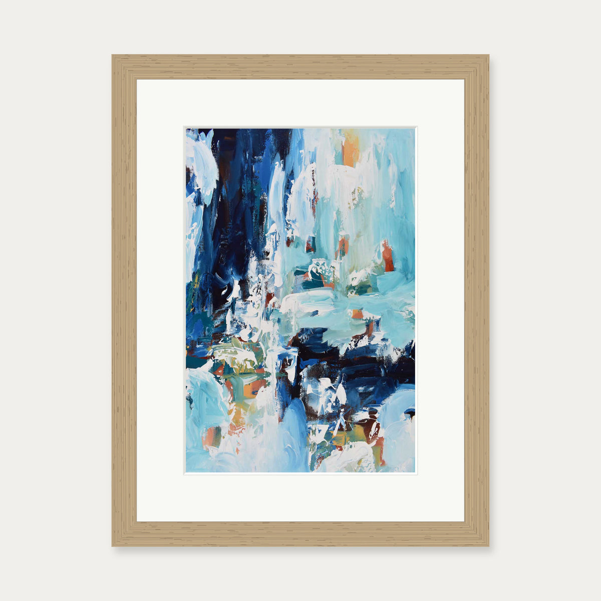 Abstract 385 Art Print — 30 x 40 cm — Oak Frame