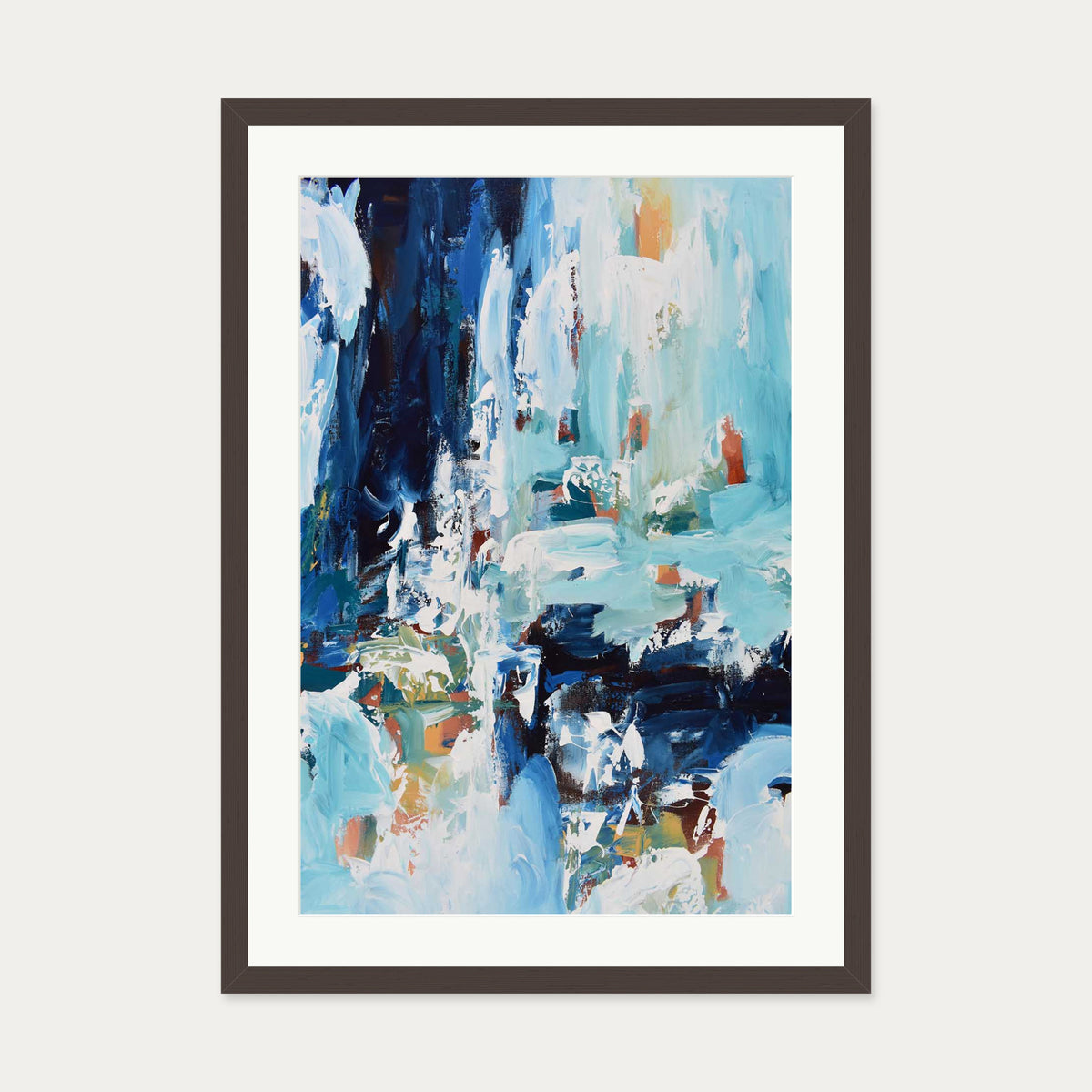 Abstract 385 Art Print — 50 x 70 cm — Brown Frame
