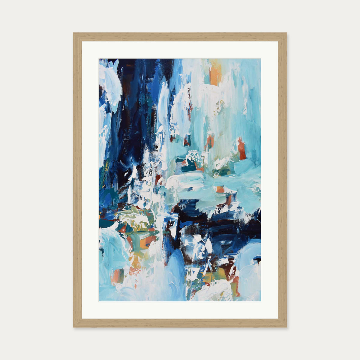 Abstract 385 Art Print — 50 x 70 cm — Oak Frame
