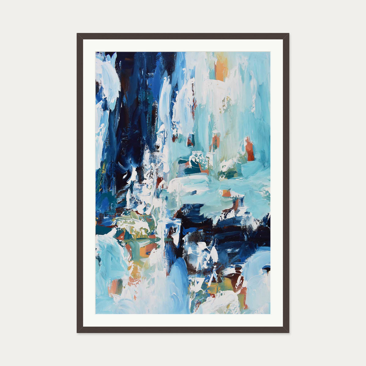 Abstract 385 Art Print — 70 x 100 cm — Brown Frame