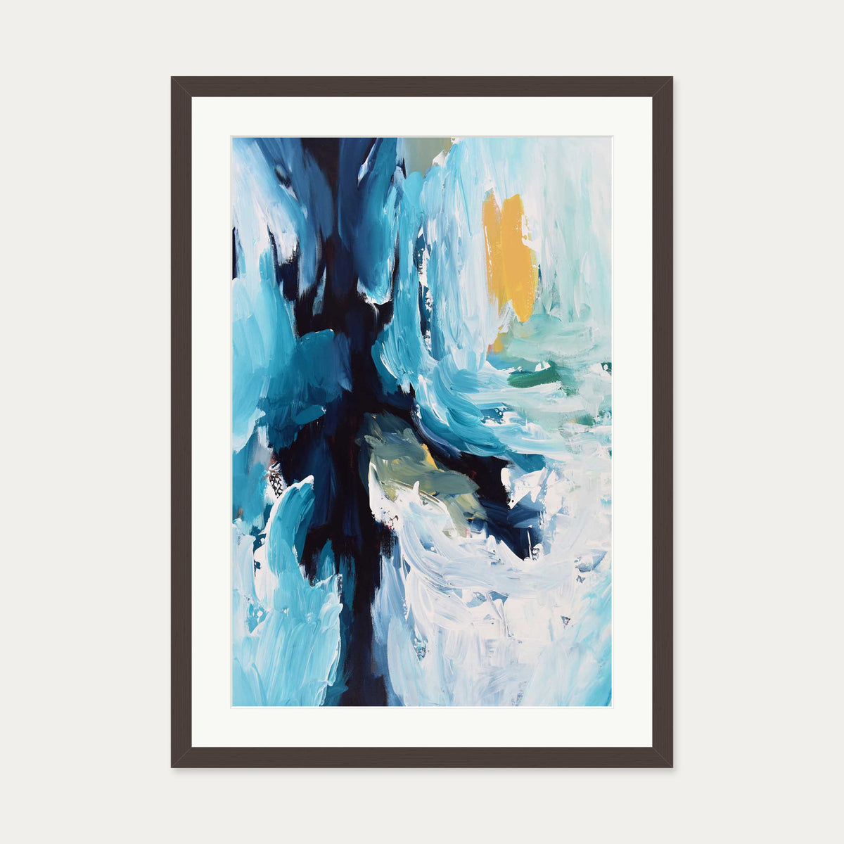 Abstract 389 Art Print — 50 x 70 cm — Brown Frame