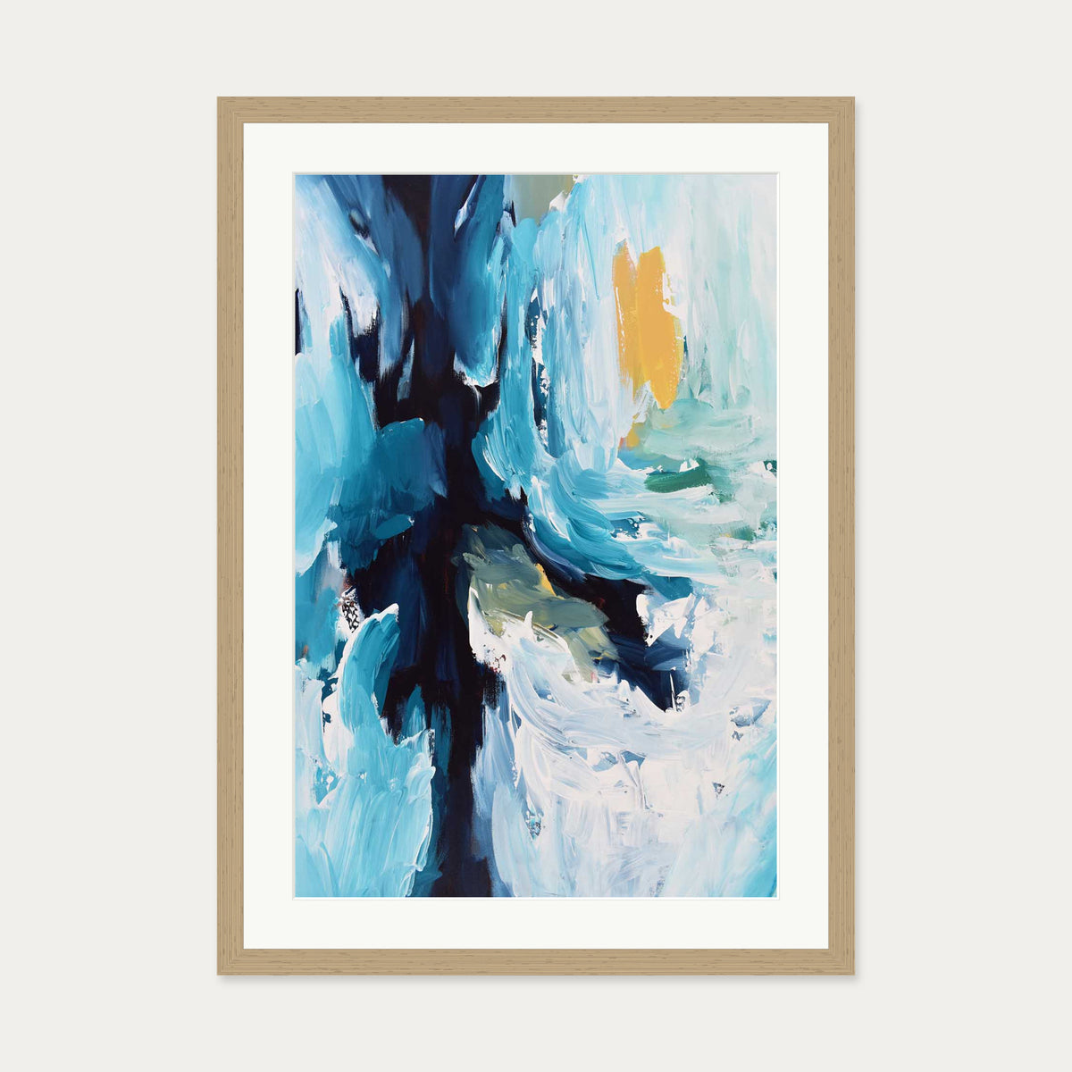 Abstract 389 Art Print — 50 x 70 cm — Oak Frame