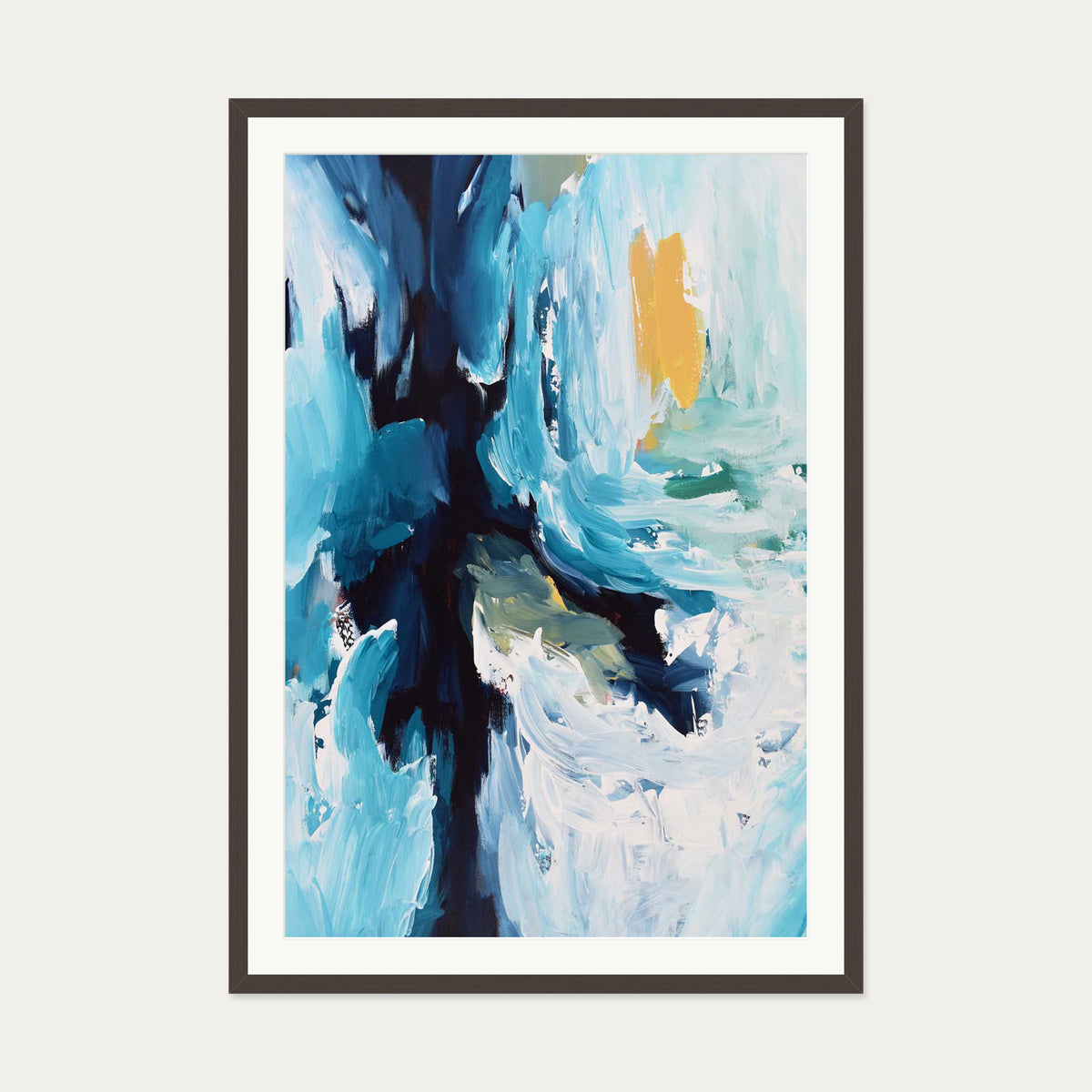 Abstract 389 Art Print — 70 x 100 cm — Brown Frame