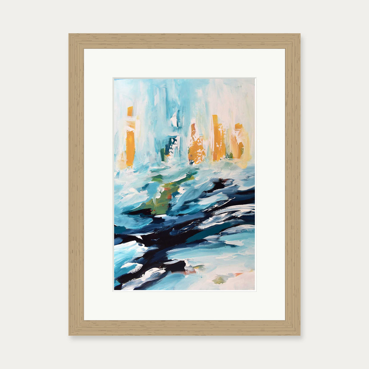 Abstract 390 Art Print — 30 x 40 cm — Oak Frame